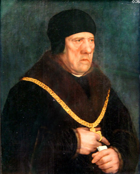 Portrait of Sir Henry Wyatt, advisor to King Henry VIII of England (c1535-7) by Hans Holbein the Younger at Louvre Museum. Paris, France.