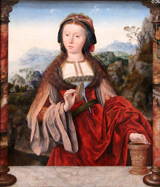 Ste. Madeleine painting (c1517-25) by Quentin Metsys at Louvre Museum. Paris, France.