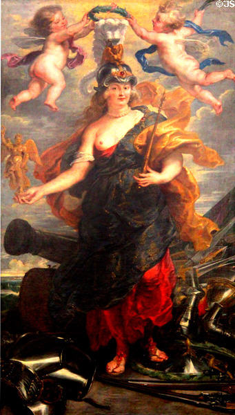 Marie de' Medici portrait from her Cycle (1622-5) by Peter Paul Rubens at Louvre Museum. Paris, France.