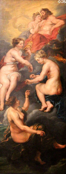 1. Destiny of Marie de' Medici from Marie de' Medici Cycle (1622-5) by Peter Paul Rubens at Louvre Museum. Paris, France.