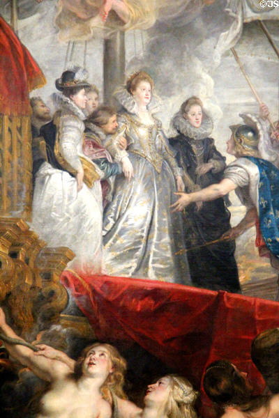 Detail of 6. Disembarkation at Marseilles from Marie de' Medici Cycle (1622-5) by Peter Paul Rubens at Louvre Museum. Paris, France.