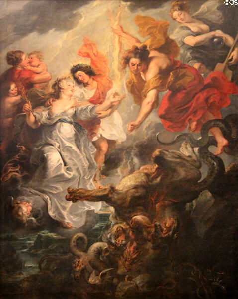 20. Reconciliation of the Queen & her Son from Marie de' Medici Cycle (1622-5) by Peter Paul Rubens at Louvre Museum. Paris, France.
