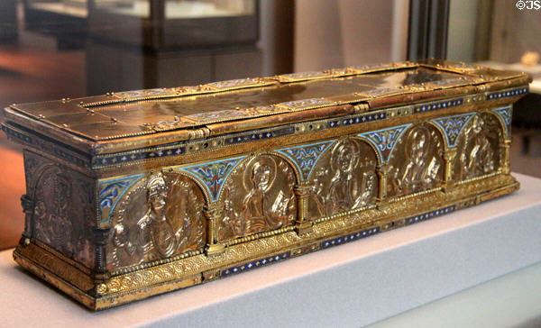 Reliquary for arm of Charlemagne (c1165-70) from Liege at Louvre Museum. Paris, France.