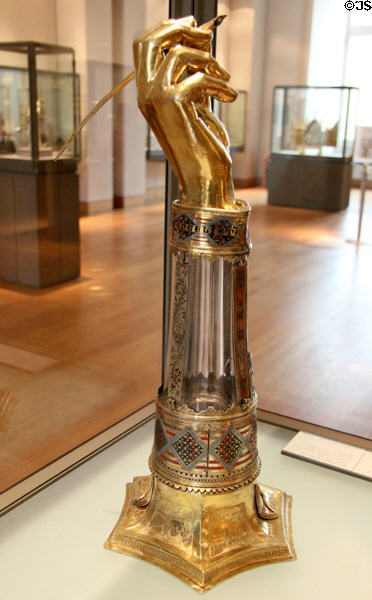 Arm Reliquary for St Luke (1336-8) from Naples at Louvre Museum. Paris, France.