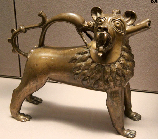 Bronze lion aquamanile (c1400) from Lower Saxony at Louvre Museum. Paris, France.