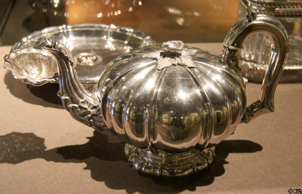 Silver tea service (1826-8) by Charles-Nicolas Odiot of Paris at Louvre Museum. Paris, France.
