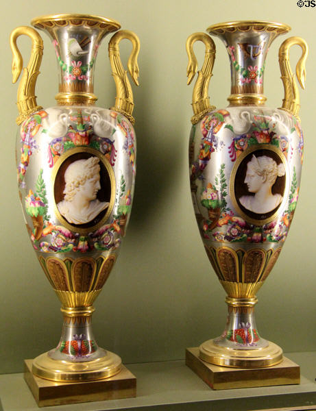 Fuseau vase with classical themes (1814) by Sevres Manuf. at Louvre Museum. Paris, France.