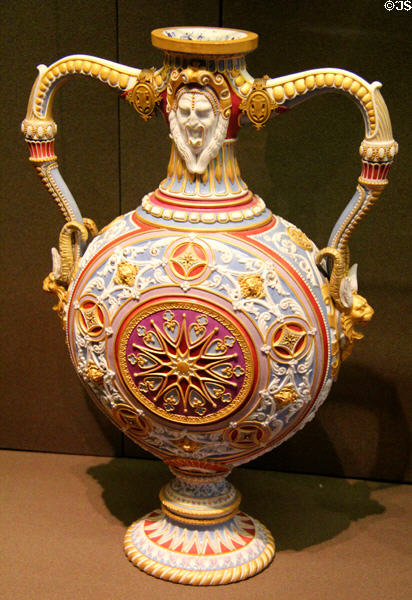 Flamands A porcelain vase (1833-5) by Sevres Manuf. at Louvre Museum. Paris, France.