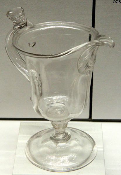 Glass pitcher in Venetian style (1st half 18th C) from Orleans or Normandy, France at Louvre Museum. Paris, France.