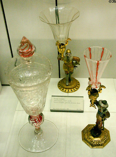 German glass (17th C) at Louvre Museum. Paris, France.