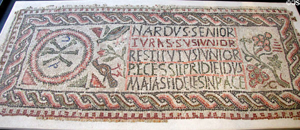 Christian funerary mosaic (end 4thC - start 5thC) from Tunisia at Louvre Museum. Paris, France.