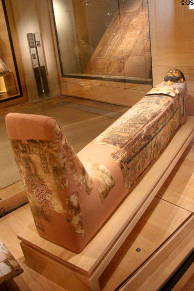 Painted shroud with facial portrait (2ndC CE) from Touna el-Gebel, Egypt at Louvre Museum. Paris, France.