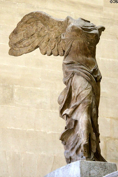Winged Victory of Samothrace (c220-185 BCE) at Louvre Museum. Paris, France.