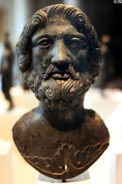 Bronze bust of Jupiter (2ndC CE) at Louvre Museum. Paris, France.