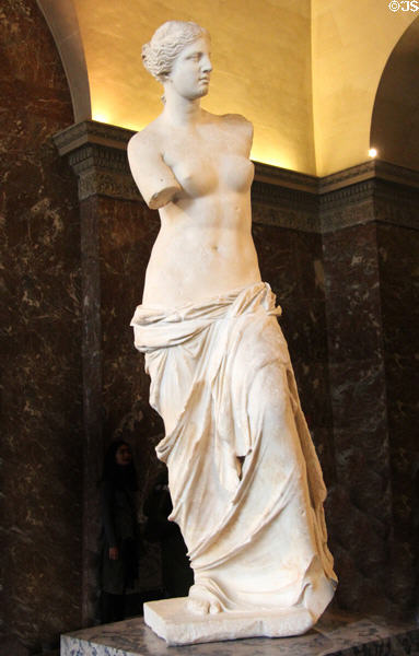Aphrodite aka "Venus de Milo" (100 BCE) at Louvre Museum. Paris, France.