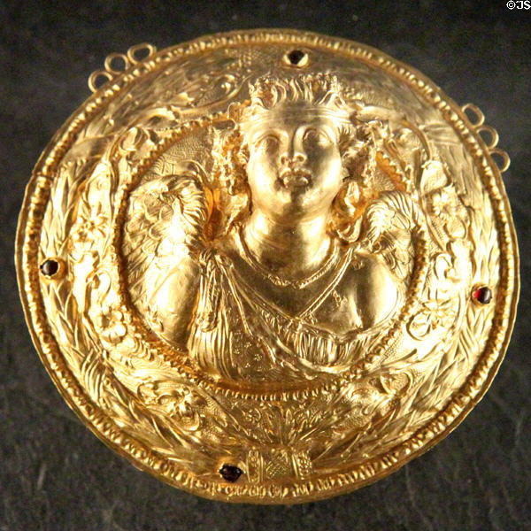 Gold medallion of Eros (3rdC BCE) at Louvre Museum. Paris, France.
