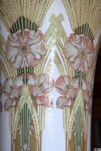 Detail of Sèvres porcelain Annecy vase (1909) by Alexandre Sandier at Sèvres National Ceramic Museum. Paris, France.