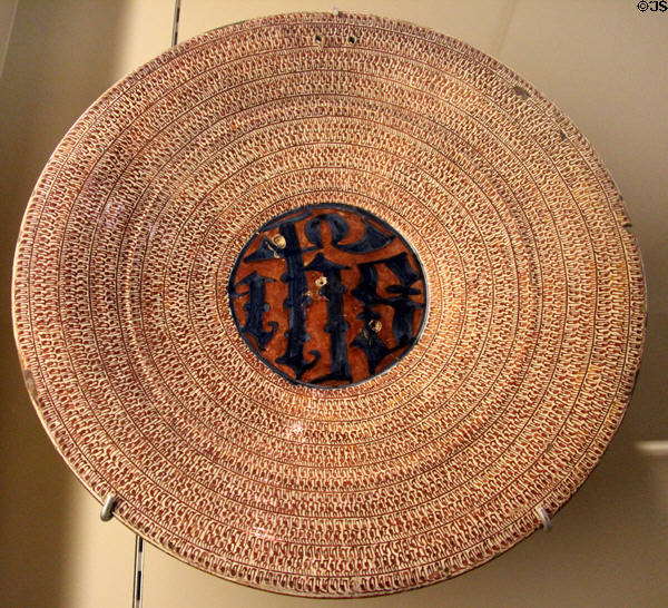 Moorish-style ceramic plate (15thC) from Valencia at Sèvres National Ceramic Museum. Paris, France.