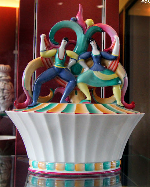 Ballet porcelain candy dish (1925) by Gio Ponti for Manuf. Richard-Ginori of Florence at Sèvres National Ceramic Museum. Paris, France.