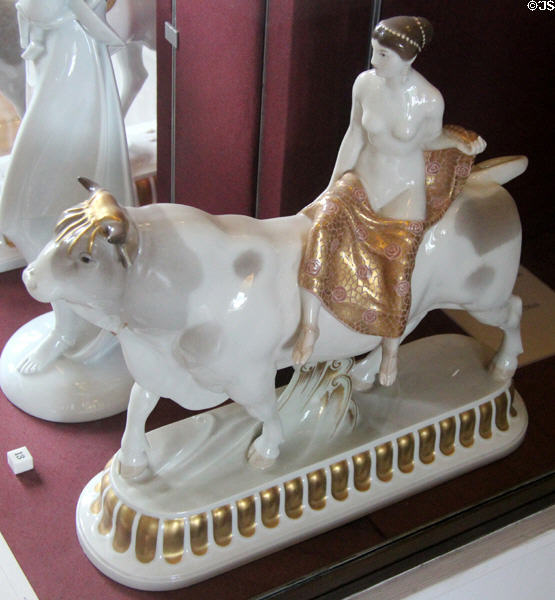 Abduction of Europa porcelain figure (1924) by Adolf Amberg for KPM of Berlin at Sèvres National Ceramic Museum. Paris, France.