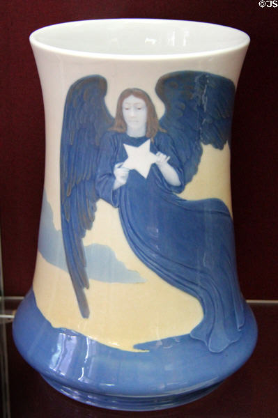 Meissen porcelain evening star vase (c1900) at Sèvres National Ceramic Museum. Paris, France.