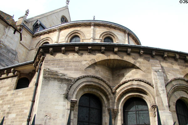 Romanesque apse of Priory church of Saint-Martin-des-Champs home of Arts et Metiers Museum. Paris, France.