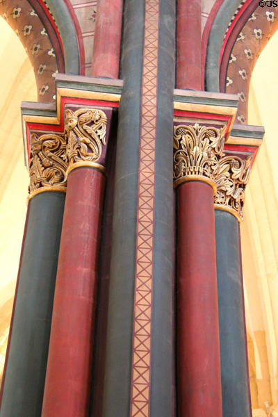 Saint-Martin-des-Champs church interior columns at Arts et Metiers Museum. Paris, France.