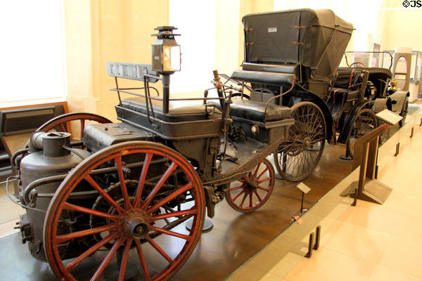 Serpollet steam-powered tricycle (1888) at Arts et Metiers Museum. Paris, France.