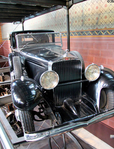 Hispano-Suiza Coupé de Maître luxury automobile (1935) at Arts et Metiers Museum. Paris, France.