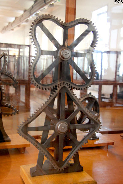 Speed regulator via gears (shown Paris Expo 1855) at Arts et Metiers Museum. Paris, France.