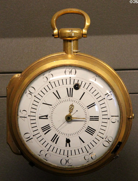 Marine watch no.3 (1763) for navigation at sea at Arts et Metiers Museum. Paris, France.