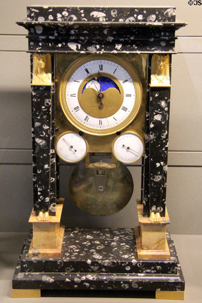 Clock with astronomical data (c1805) by Antide Janvier at Arts et Metiers Museum. Paris, France.