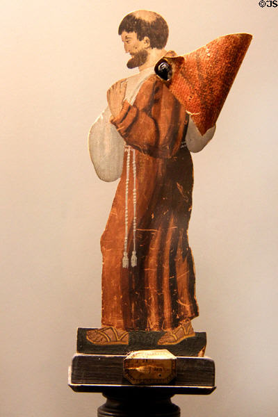 Hygrometer with Capuchin monk figure (late 18thC) for measurement of humidity at Arts et Metiers Museum. Paris, France.