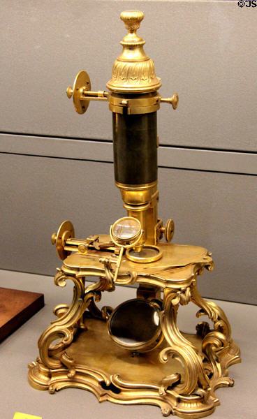 Compound microscope (c1751) by Magny at Arts et Metiers Museum. Paris, France.