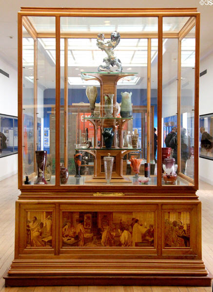 Display case for glass (1904) by Émile Gallé of Nancy at Arts et Metiers Museum. Paris, France.