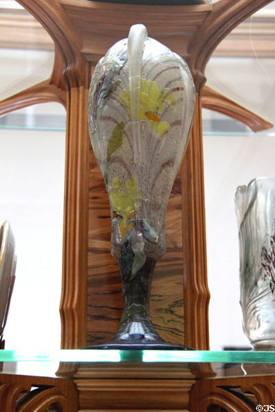 Glass vase by Émile Gallé at Arts et Metiers Museum. Paris, France.
