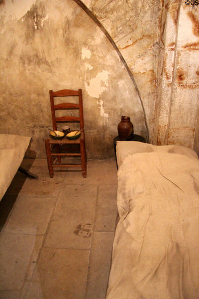 La Pistole, a cell which in exchange for money provided a prisoner better quarters & permission to have some personal comforts at Conciergerie. Paris, France.
