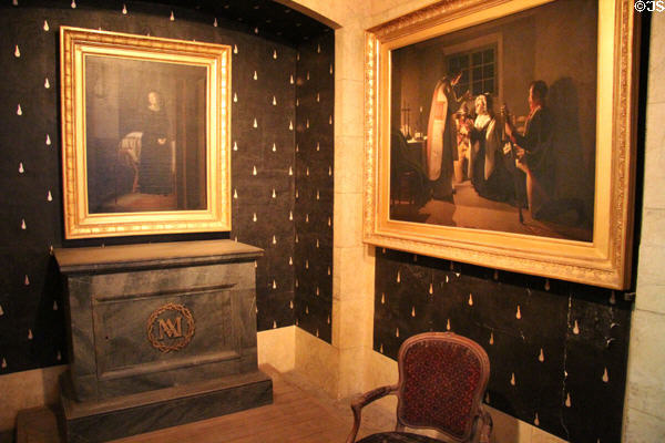 Paintings portraying Marie-Antoinette before her execution at Conciergerie. Paris, France.