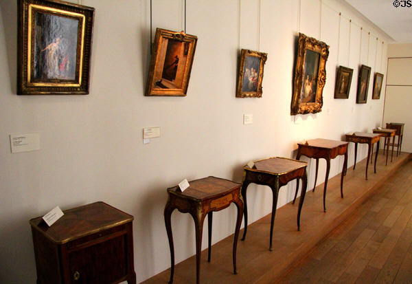 Collection of side table & paintings (18thC) at Cognacq-Jay Museum. Paris, France.