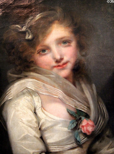 Portrait of young girl (18thC) by Jean-Baptiste Greuze at Cognacq-Jay Museum. Paris, France.