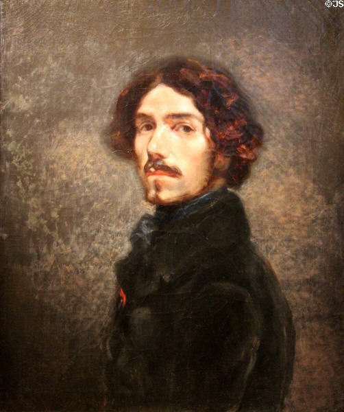 Portrait of Eugène Delacroix (c1846) by Hippolyte-Charles Gaultron after self portrait by Delacroix at Eugene Delacroix Museum. Paris, France.