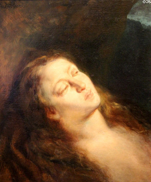 Madeleine in the desert painting (1845) by Eugène Delacroix at Eugene Delacroix Museum. Paris, France.