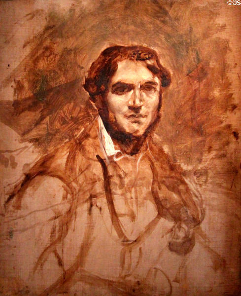 Portrait of Léon Riesener painting (c1834-5) by Eugène Delacroix at Eugene Delacroix Museum. Paris, France.