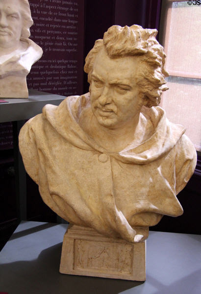 Honoré de Balzac (1799-1850) plaster bust (1877) by Pierre-Eugène-Emile Hébert at Balzac House. Paris, France.