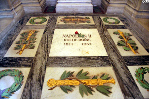 Tomb of Napoleon II (1811-32) son of Napoleon at Les Invalides. Paris, France.