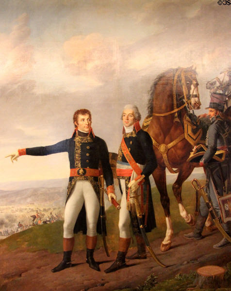 General Bonaparte & chief of staff general Berthier at battle of Marengo on June 14, 1800 painting (c1800-1) by Joseph Boze, Robert Lefèvre & Carle Vernet at Les Invalides. Paris, France.