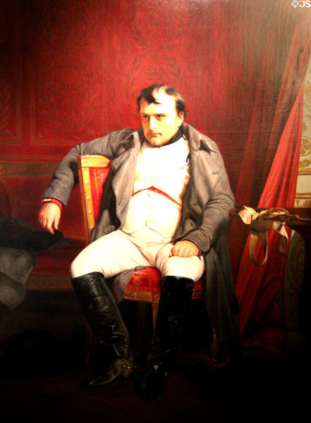 Napoleon I at Fontainebleau on March 31, 1814 painting (1840) by Hippolyte (aka Paul Delaroche) at Les Invalides. Paris, France.