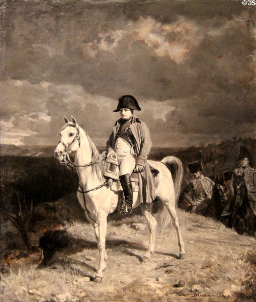 Napoleon I on March 10, 1814 after battle of Laon defeat painting (1863) by Jean-Louis-Ernest Meissonier at Les Invalides. Paris, France.
