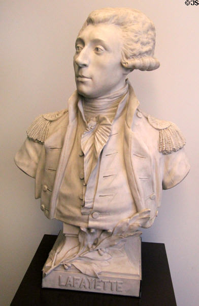 Marquis Gilbert du Motier de La Fayette (1757-1834) who fought in American Revolution plaster cast after Houdon at Army Museum at Les Invalides. Paris, France.