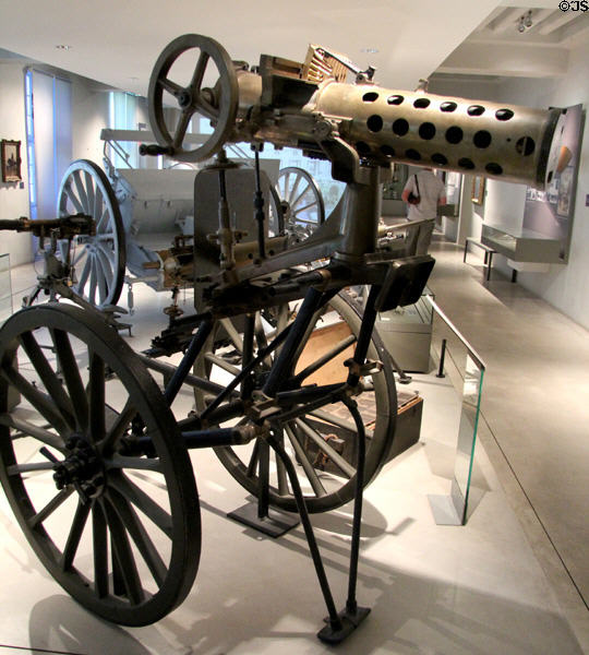 Gatling M APX machine gun (1895) made in France at Army Museum at Les Invalides. Paris, France.